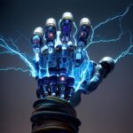 artificial intelligence, isolated, glowing, electric,, lightning, tech, technology, advanced, innovation, innovative, modern, ai, robot, robotics, lightning, tech, advanced, innovation