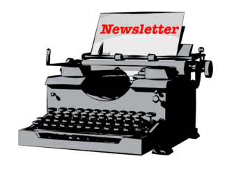 typewriter, newsletter, write, tap, paper, marketing, communication, advertising, old, old-fashioned, comic, office, office furnishings, good old time, author, writer, manuscript, text, recruit clients, acquisition, internet marketing,