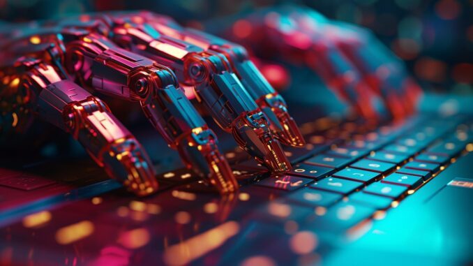 Photo by franganillo ai generated, robot, future, typing, writing, creating content, content creation, artificial content, machine learning, automated content, artificial intelligence